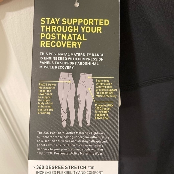 2XU WOMEN’S BLACK POST NATAL ACTIVE COMPRESSION 3/4 TIGHTS - Size MEDIUM - Picture 13 of 16